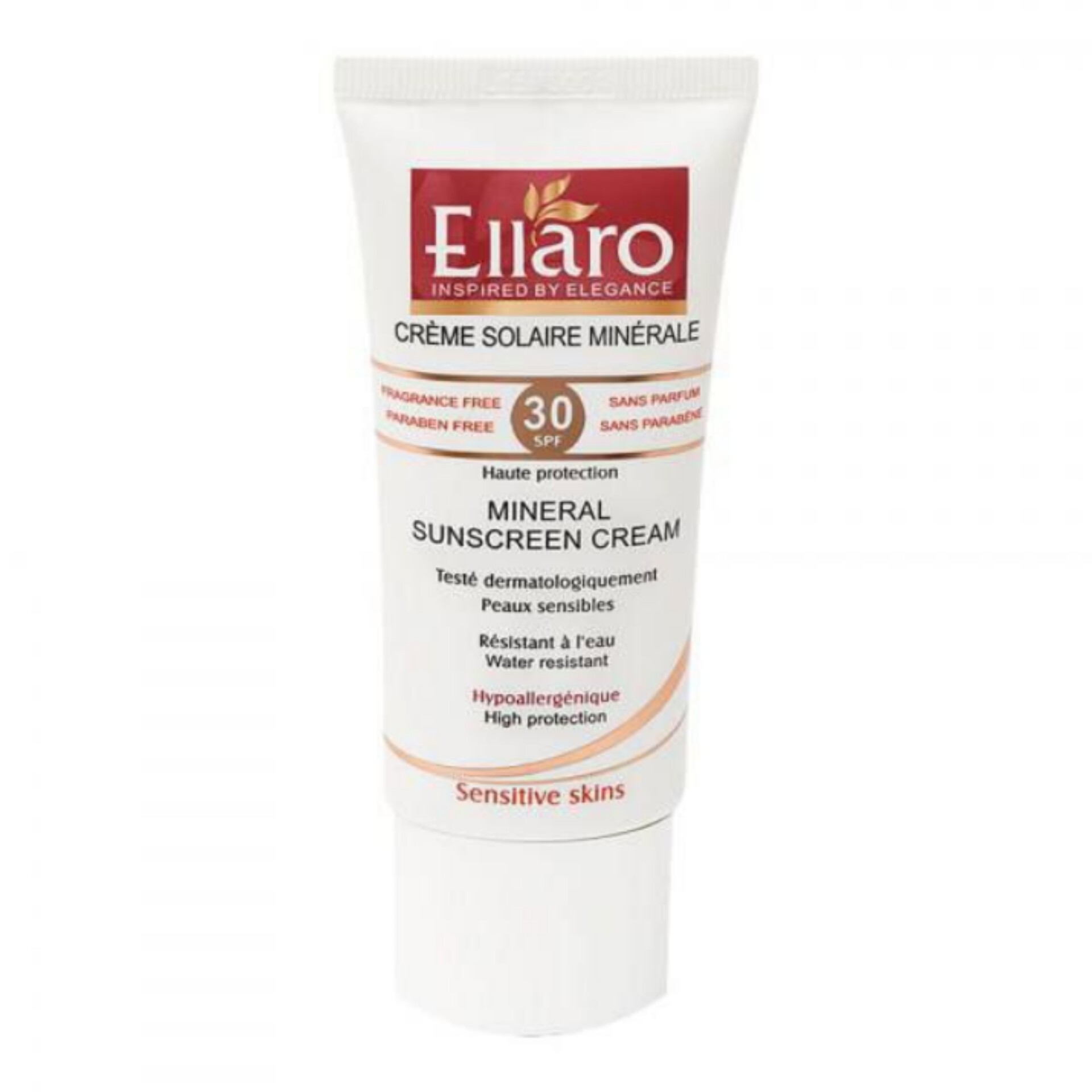 کرم ضد آفتاب رنگی مینرال الارو spf 30 اصل صددرصد طبیعی و معدنی رنگی ضد لک بدون پارابن بدون عطر پوشش سبک