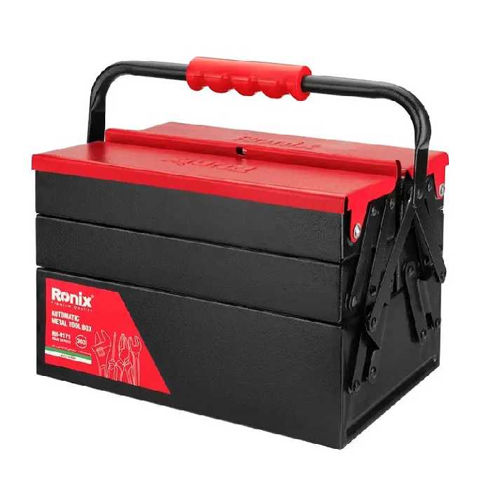 جعبه ابزار فلزی اتوماتیک30سانتی متر 3طبقه سری ایران رونیکس مدل9171