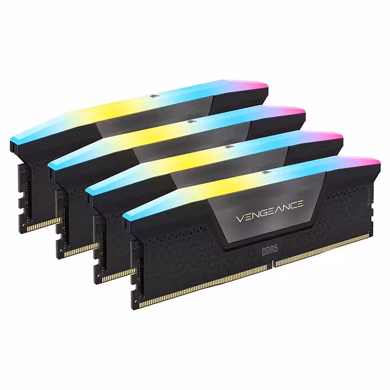 رم دسکتاپ کورسیر مدل corsair VENGEANCE RGB Black 192GB (48GBx4) 5200MHz