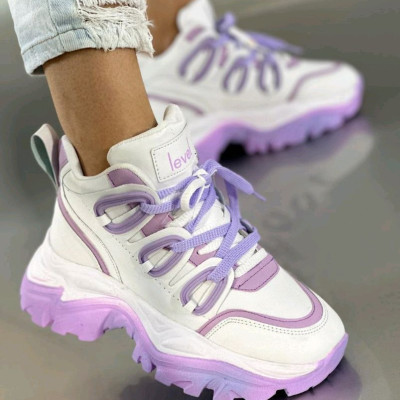 کفش ورزشی زنانه کتانی لژدار