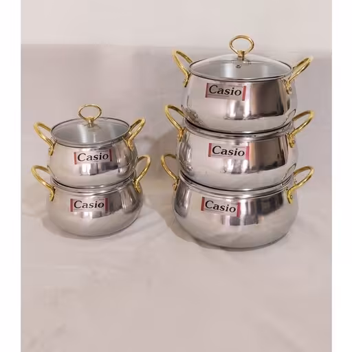 سرویس قابلمه 10 پارچه کاسیو طرح استیل