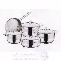 سرویس 9 پارچه استیل سوفرام درب فلزی مدل سافت - SOFT