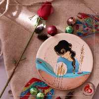 بشقاب سفالی نقاشی شده برند واج