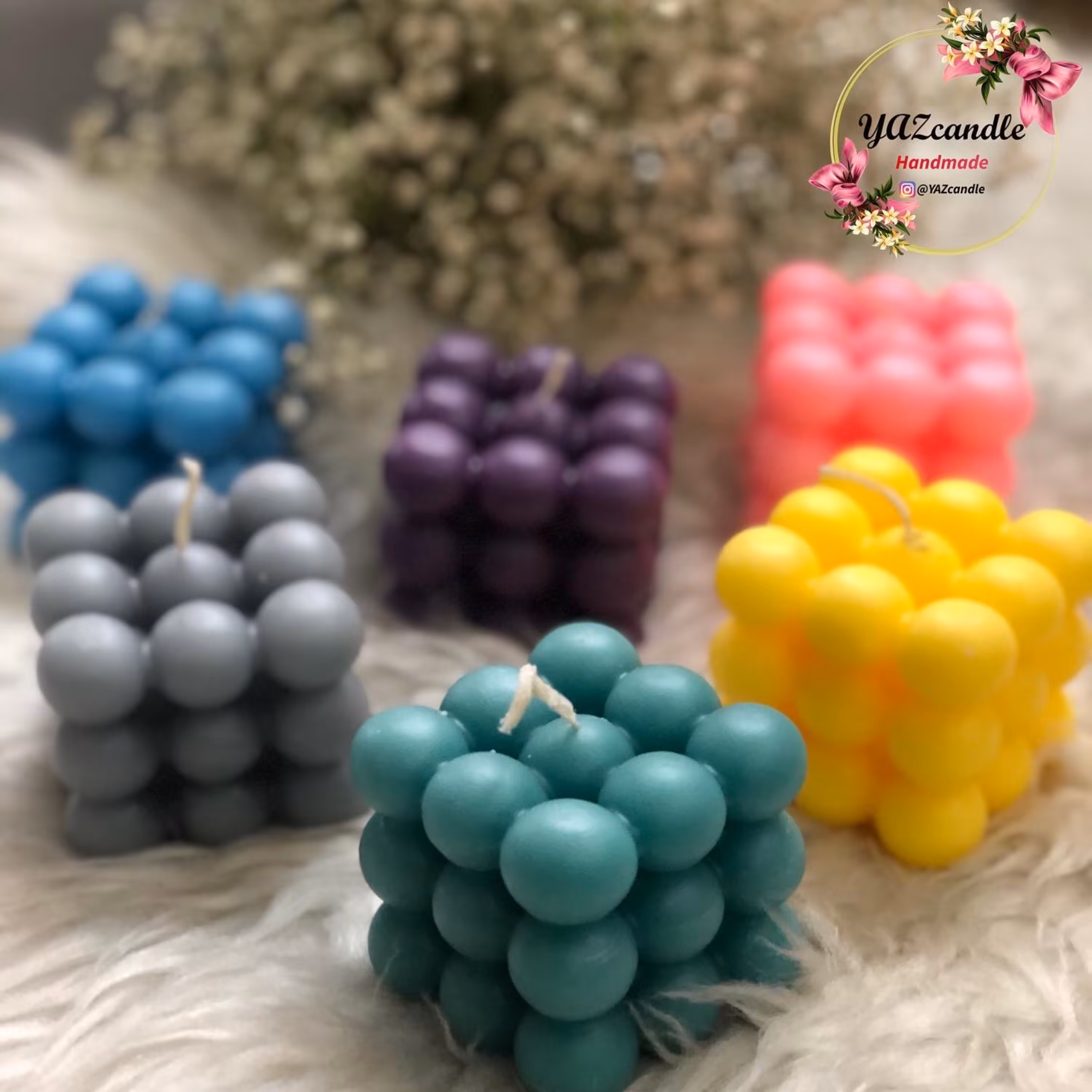 شمع روبیک معطر در رنگبند و رایحه مختلف سایز 10در 10