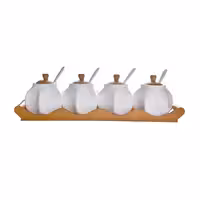 ست جا ادویه 4 عددی سرامیکی قاشق دار