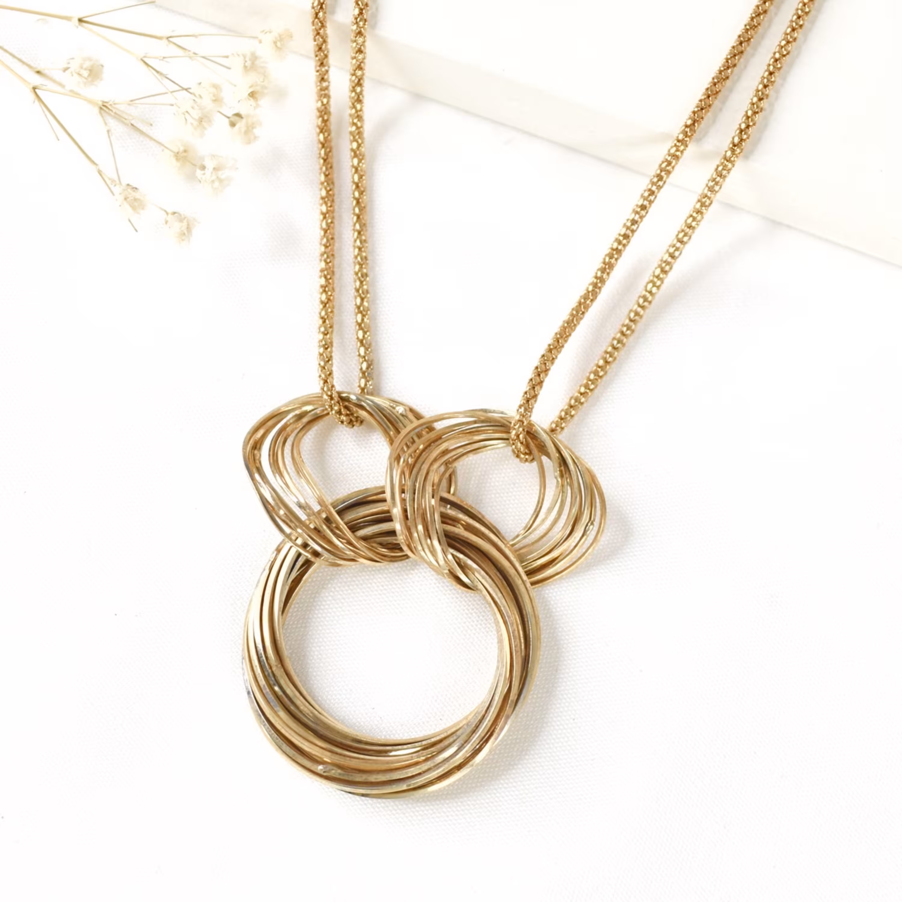 گردنبند برند ژوینگ حلقه تو حلقه طرح طلا ضد حساسیت کد 2986