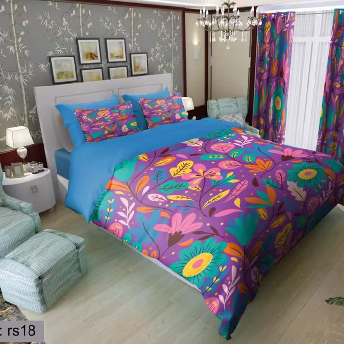 سرویس روتختی 2 نفره تنسل چاپی برندترک لند(Turk Land) rs 18