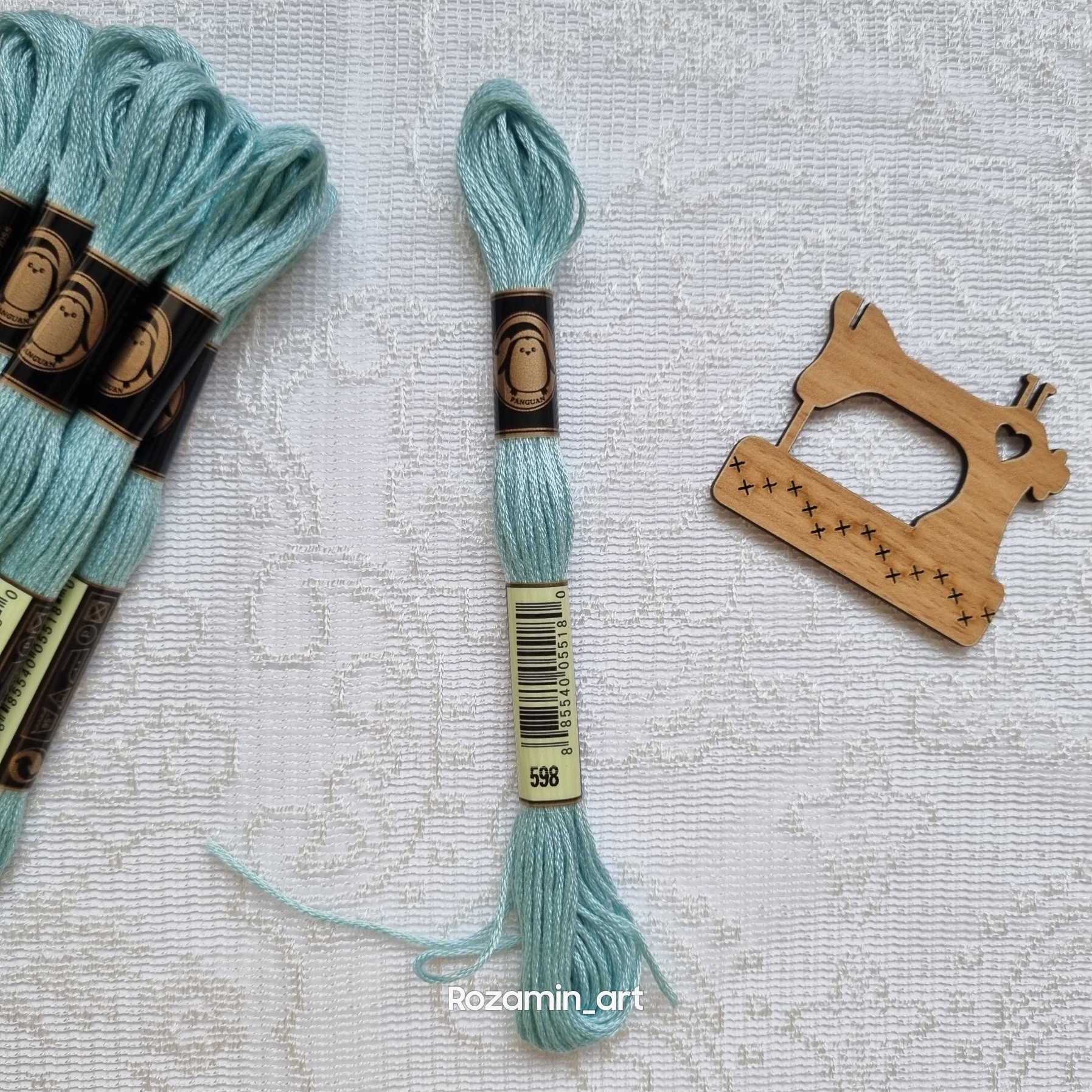 نخ گلدوزی پنگوئن فیروزه ای کد 598