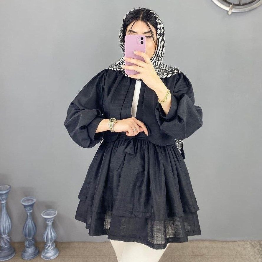 مانتو عروسکی جنس حریر نازلی