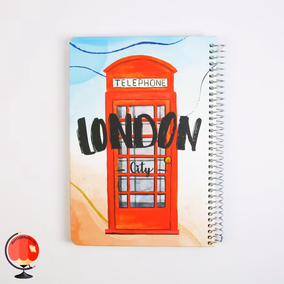 دفتر 100 برگ سیمی طرح لندن جلد سخت سویل