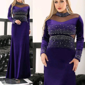 پیراهن مهمانی زنانه مخمل مدل دلانا