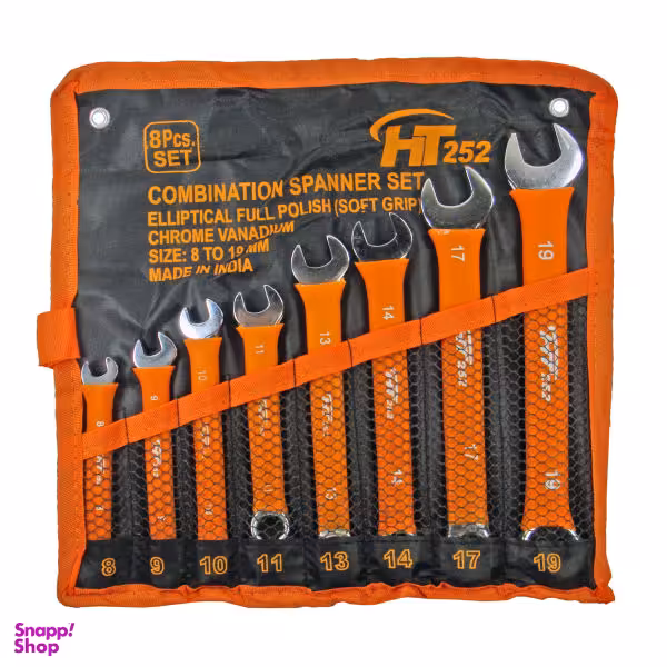 مجموعه 8 عددی آچار یک سر تخت یک سر رینگی مدل HT252