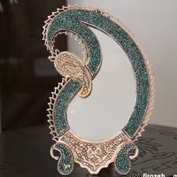 آینه فیروزه کوبی بته جقه ارتفاع 60 سانتی متر