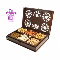 جعبه پذیرایی چوبی رنگ چوب قهوه ای مناسب دمنوش تی بگ شکلات 