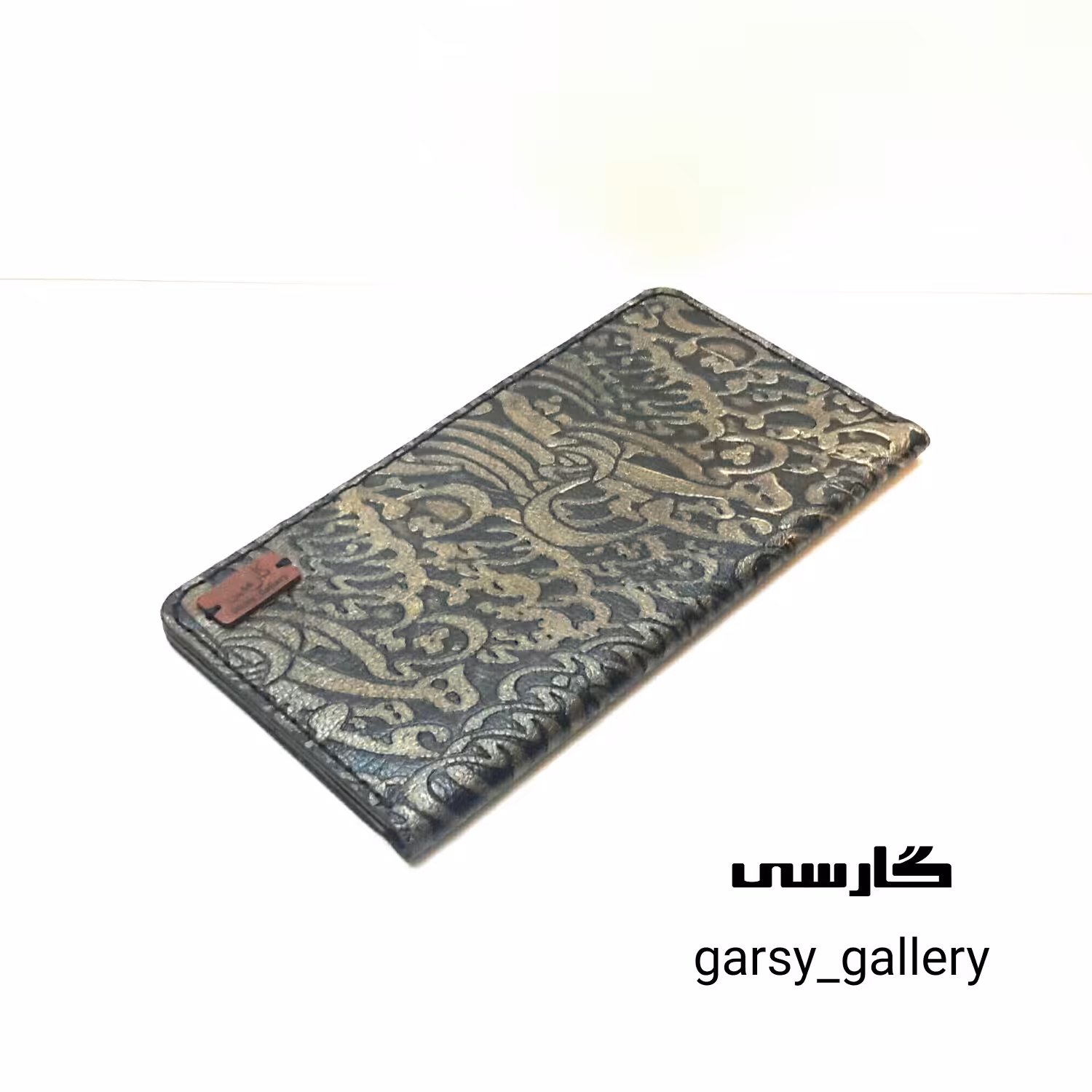 کیف پول چرم طبیعی طرح سیاه مشق