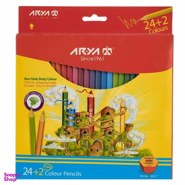 مداد رنگی 24 رنگ آریا مدل 3017