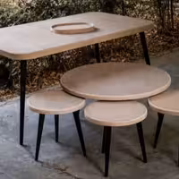 میز ناهارخوری خام و جلو مبلی خام (5 تیکه )