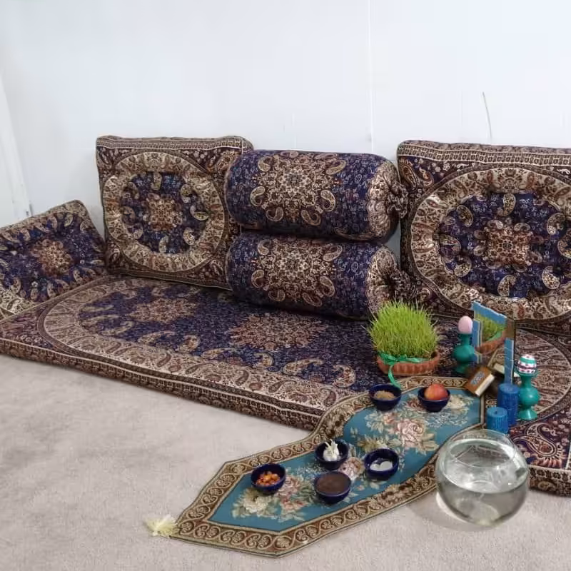 سرویس پشتی سنتی شاه نشین ترمه مدل شاهسوند