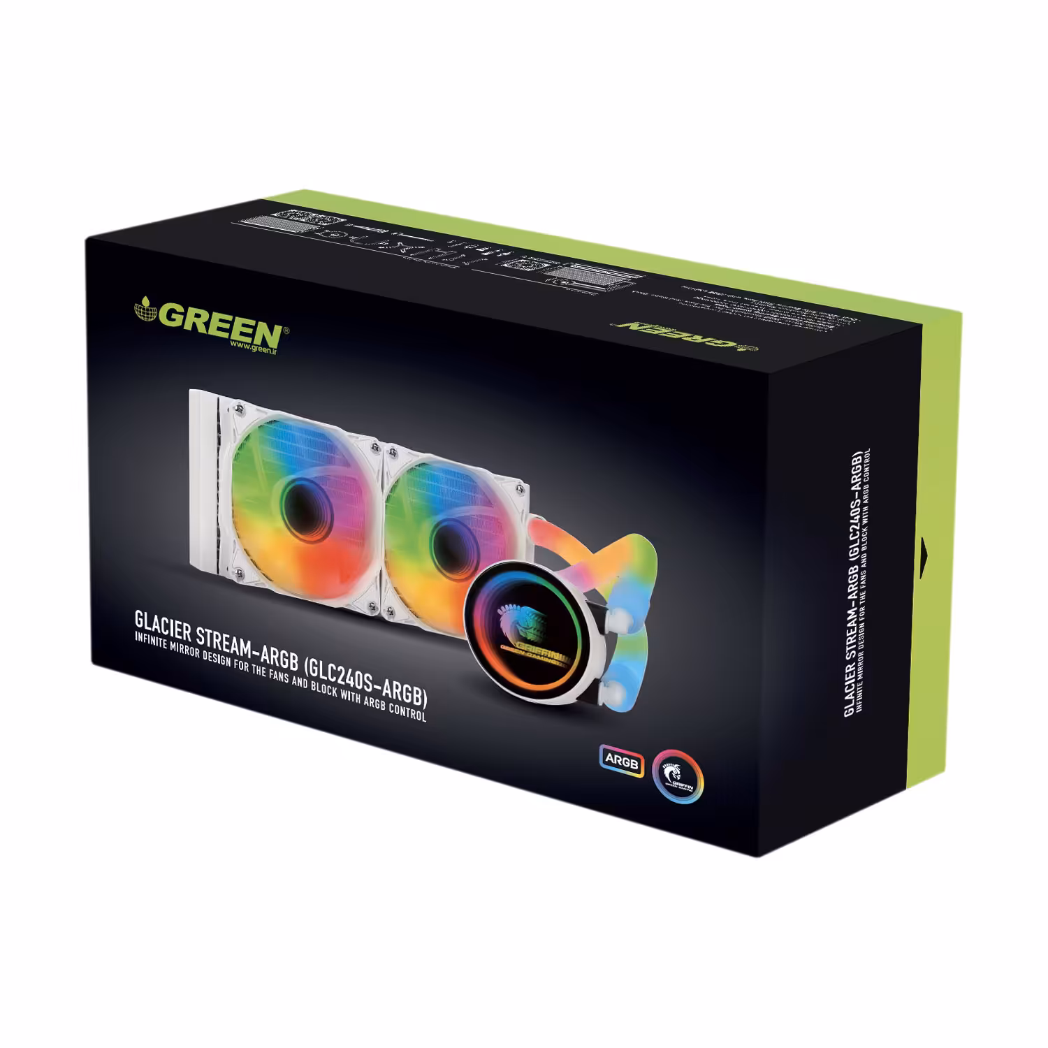 خنک کننده آبی پردازنده FAN GREEN GLACIER 240 STREAM-ARGB