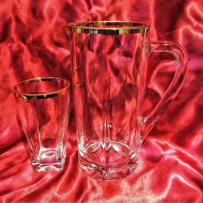 پارچ و لیوان فیوژن لب طلا