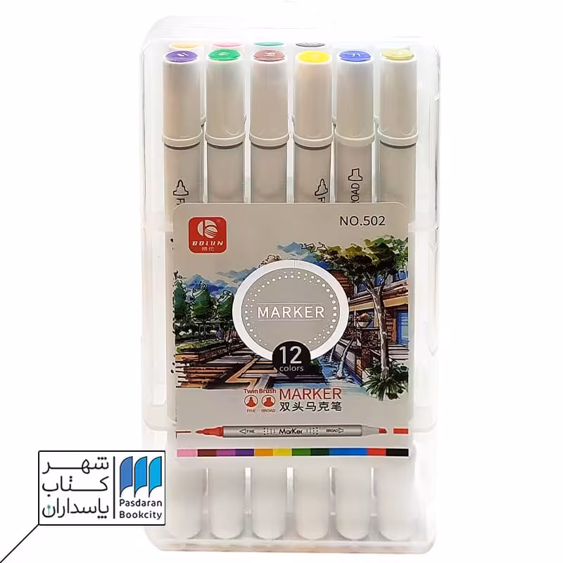 ماژیک دو سر 12 رنگ 502