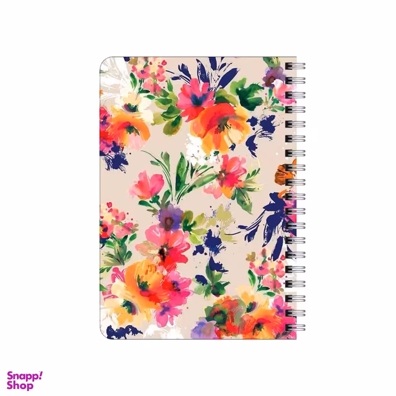 دفترچه یادداشت ۸۰ برگ بامبیلیپ مدل چوبی طرح گل گلی ابرنگی کد 4840385