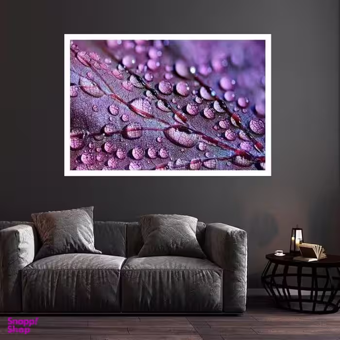 تابلو بکلیت طرح منظره گل و شبنم مدل قاب شاسی W-s8717