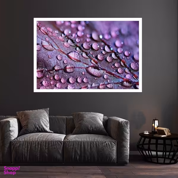 تابلو بکلیت طرح منظره گل و شبنم مدل قاب شاسی W-s8717
