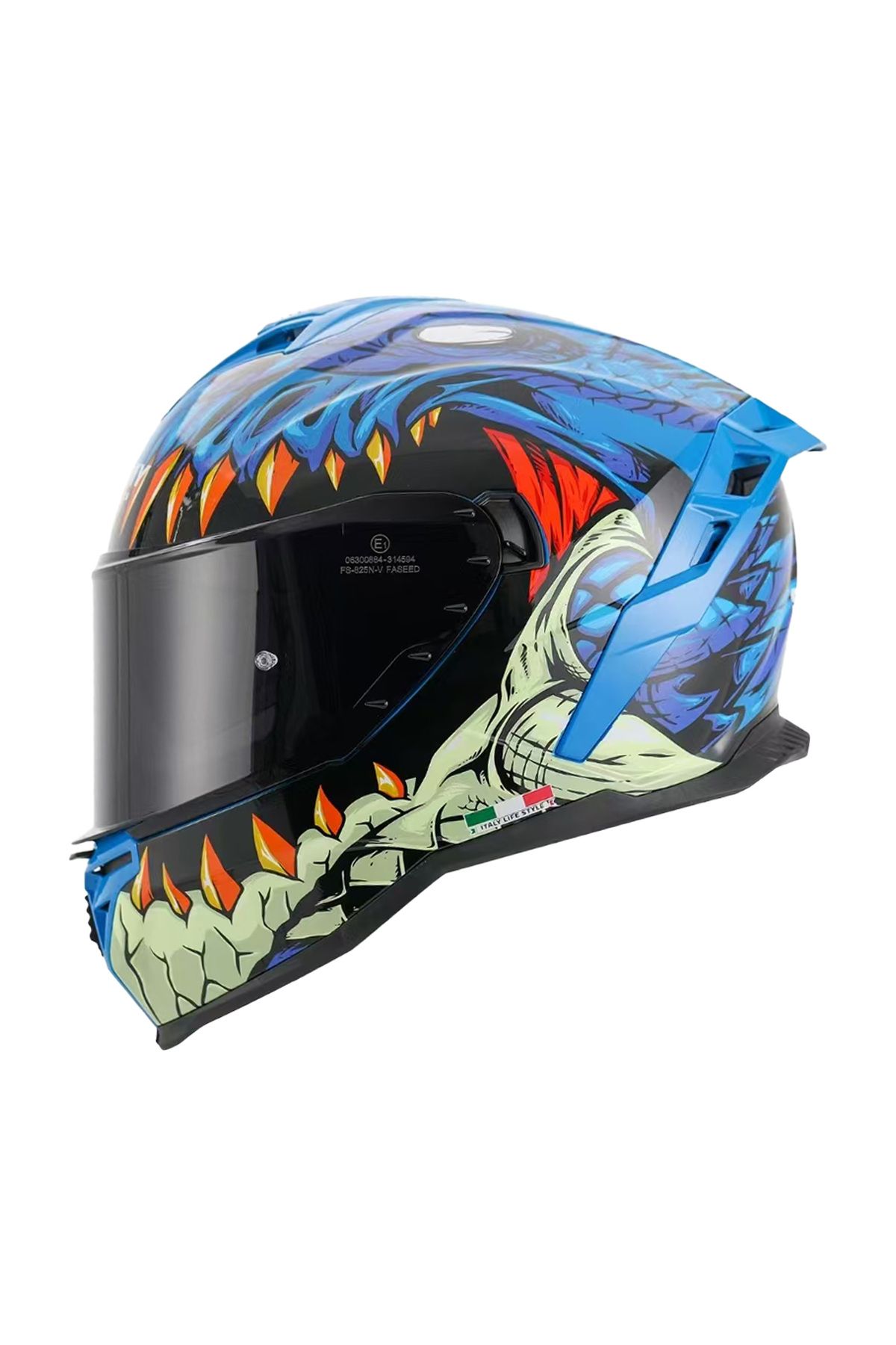 کلاه کاسکت موتورسیکلت آبی SW 867 طوفان خورشید ویزور کامل موتور سیکلت صورت دارد Sway