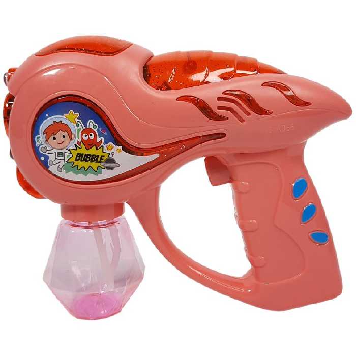 اسباب بازی حباب ساز مدل تفنگ به همراه مایع حباب ساز رنگ صورتی