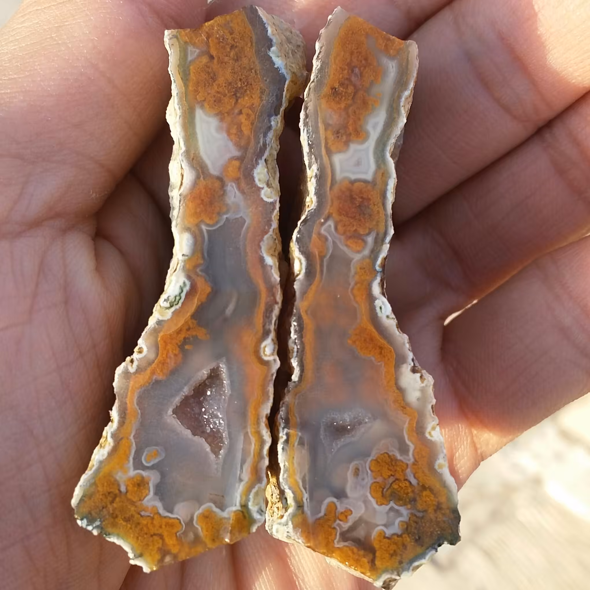 جفت اسلایس سنگ عقیق منظره خارق العاده 100 در 100 طبیعی شاهکار خلقت بینظیر