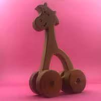 ماشین اسباب بازی چوبی-ارگانیک مدل زرافه مهربون