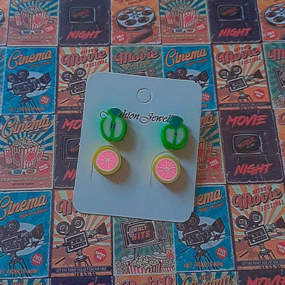 گوشواره میخی طرح میوه جات 