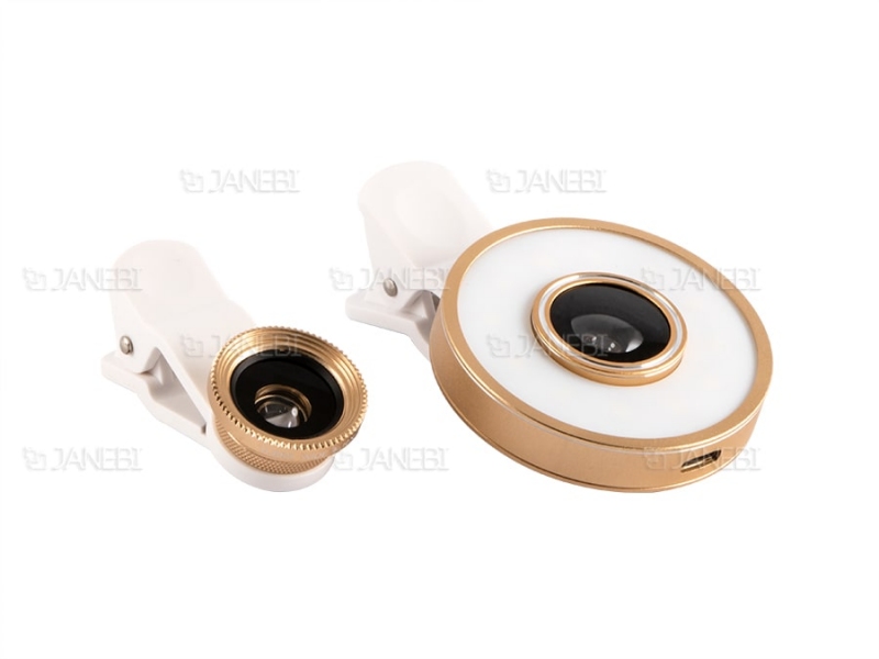 لنز فلاش دار واید و ماکرو و فیش آی گوشی موبایل MX-601 6in1 LED Cell Phone Lens Kit