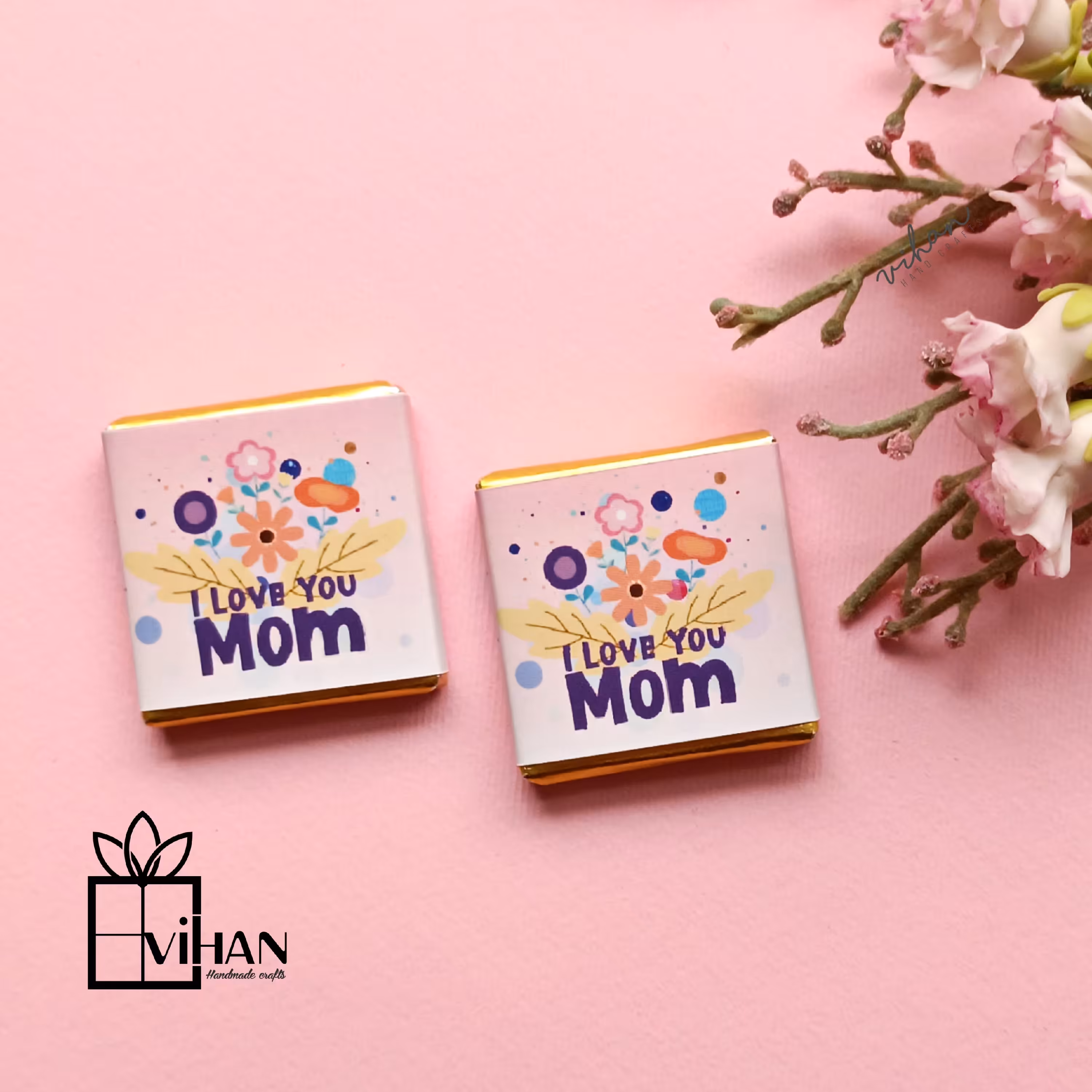 شکلات کادویی مربعی 3* 3 طرح مادرانه 16