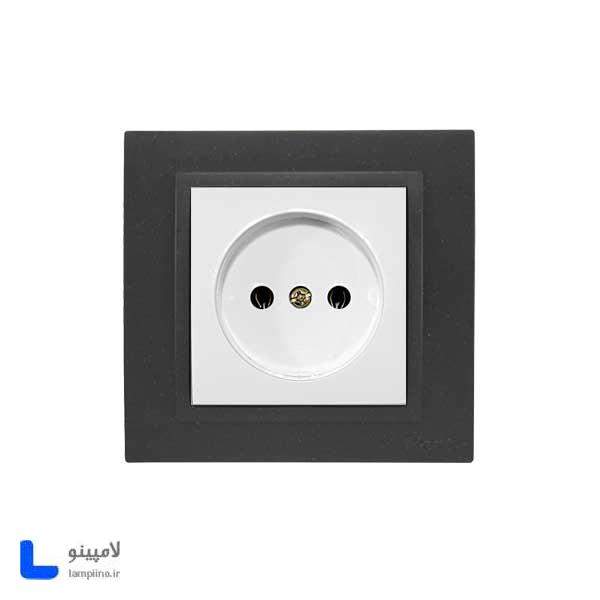 پریز بدون ارت پارت الکتریک مدل آذین (مغزی پلی آمید) مشکی