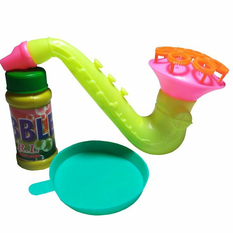 حباب ساز شیپوری بزرگ همراه با مایع حباب و ظرف مخصوص مایع