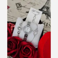 باکس هدیه دخترانه شامل ساعت و دستبند و گردنبند 