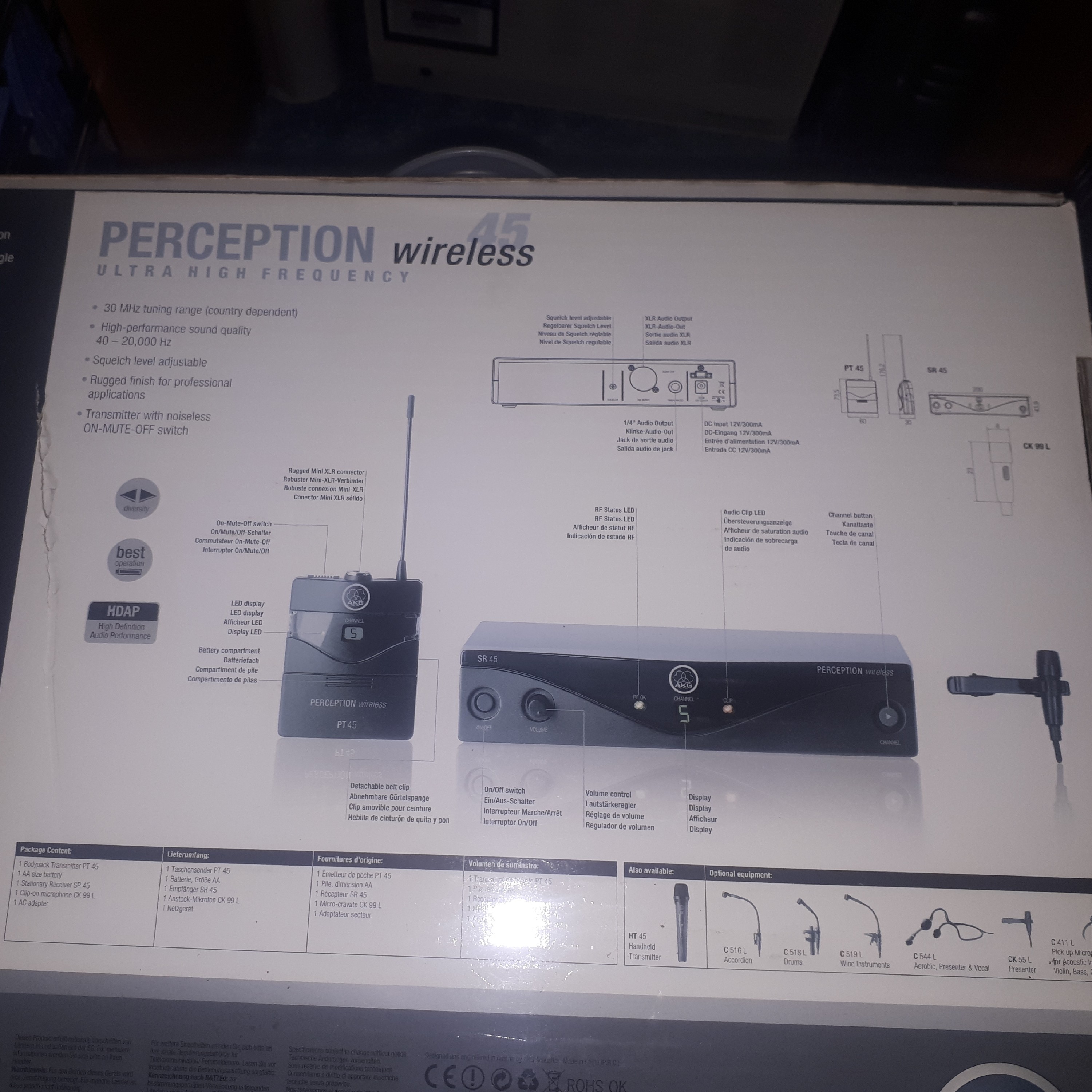 میکروفن یقه ای  بیسیم AKG حرفه ای مدل  SR 45 