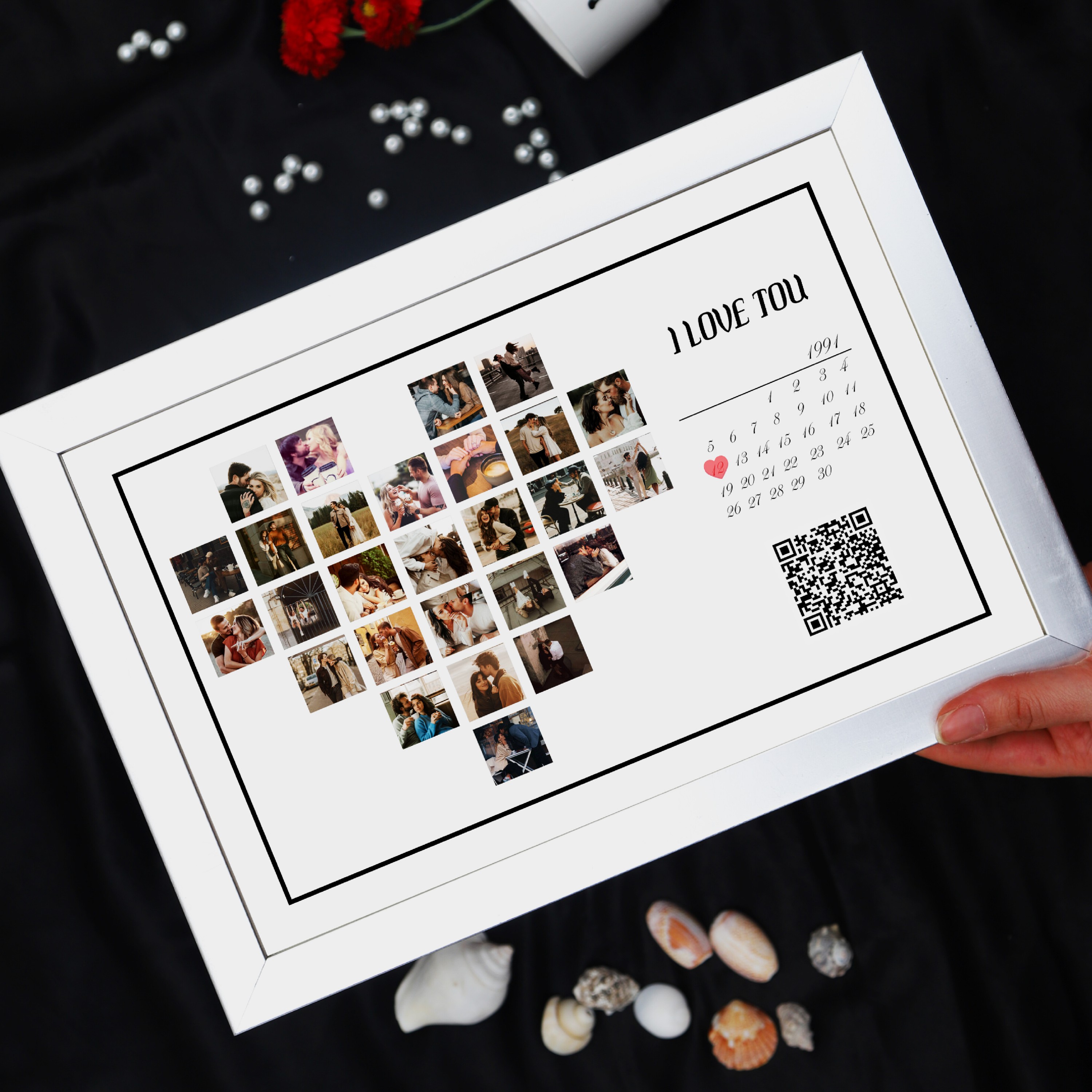 تابلو جورچین قلب سایز a4 