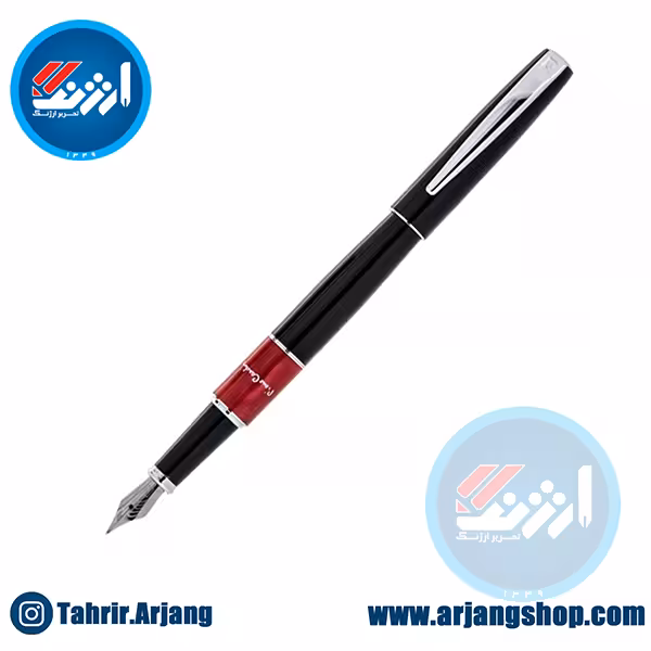 خودنویس پیر کاردین مدل LIBRA طرح مشکی، قرمز مرمری