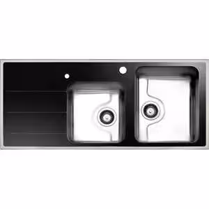 سینک استیل البرز مدل کریستال 2 با فریم استیل راست با جا مایع  مدل