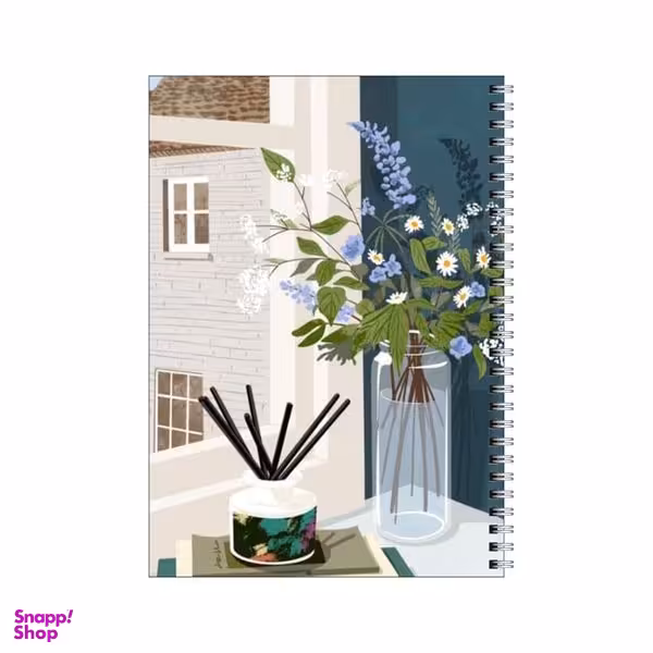 دفتر مشق 100 برگ بامبیلیپ طرح گلدان در کنار پنجره کد 2482214