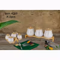 سرویس ادویه پاسماوری 8 پارچه مدل مودنا طرح ماربل آب طلا، در 5 رنگ ( کد 4066 )