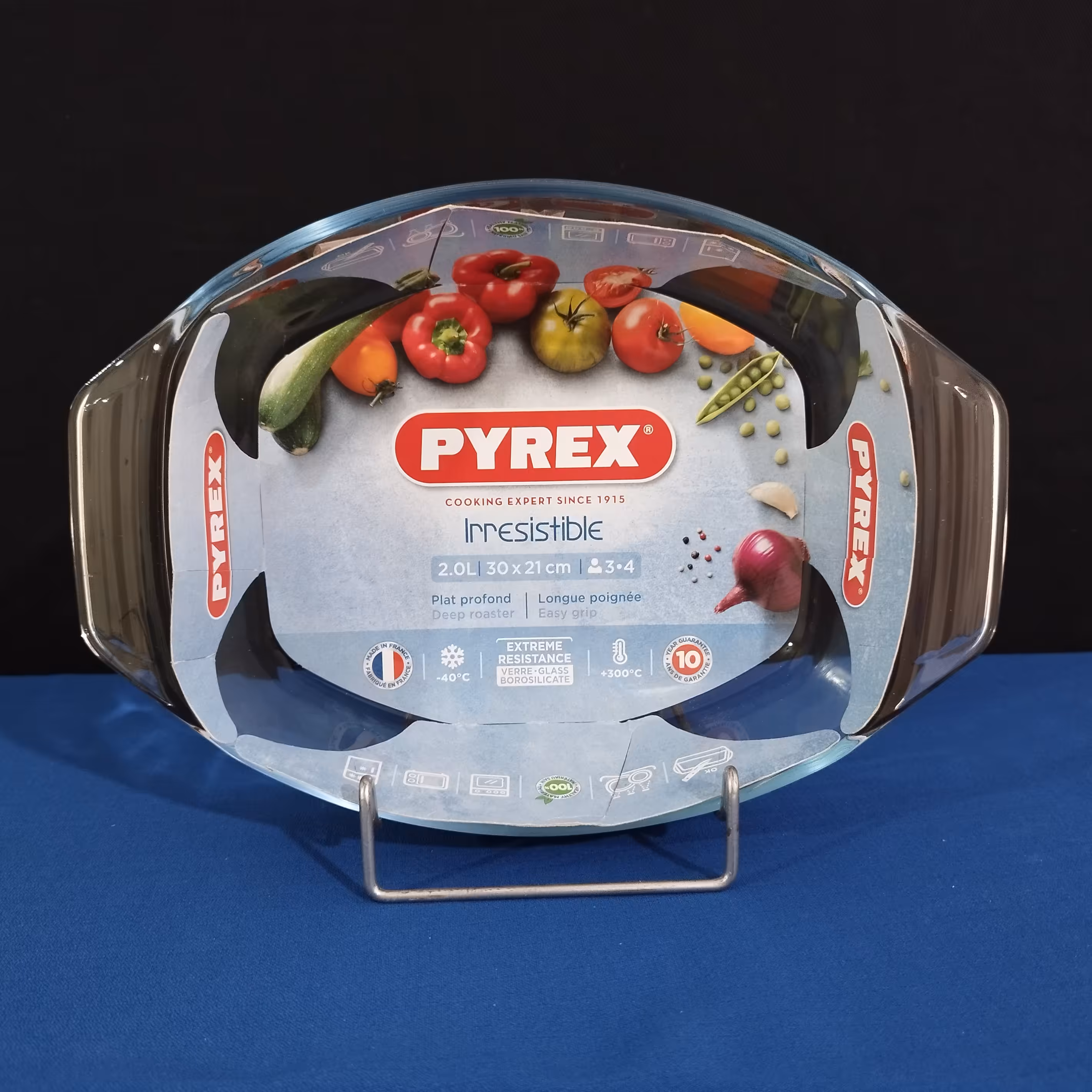 تابه بیضی پیرکس فرانسه سایز 30 در 21 سانت شعله مستقیم