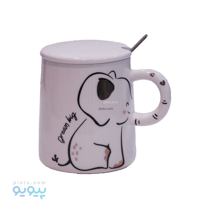 ماگ سرامیکی درب دار مدل فیل عمده و کارتنی