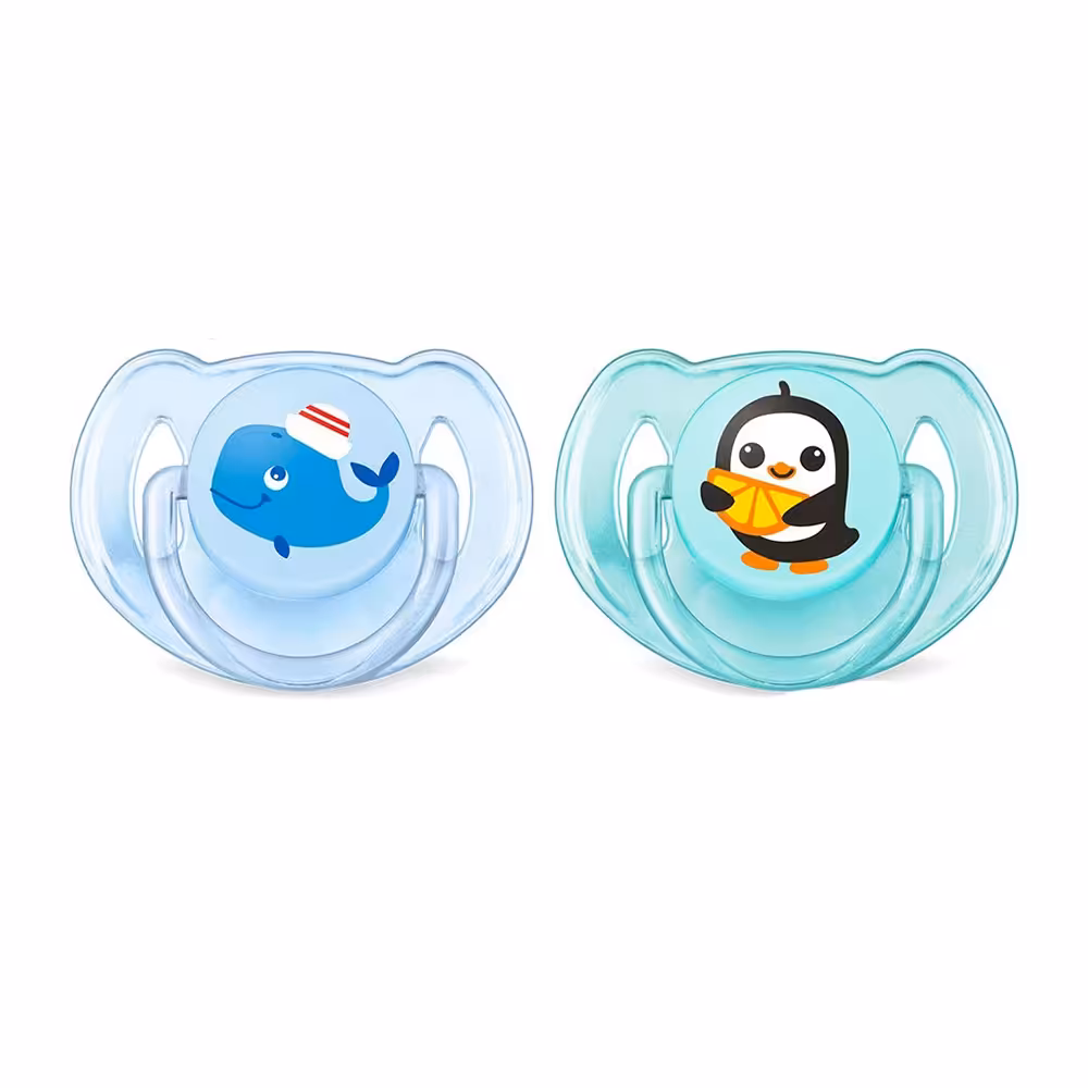 پستانک ارتودنسی 6-18 ماه فیلیپس اونت Philips Avent طرح پنگوئن و وال بسته دو عددی