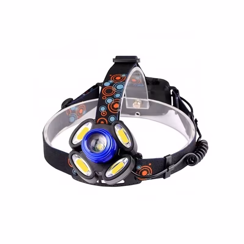 چراغ پیشانی شارژی 5 لامپ مدل ROTARY ZOOM-آبی