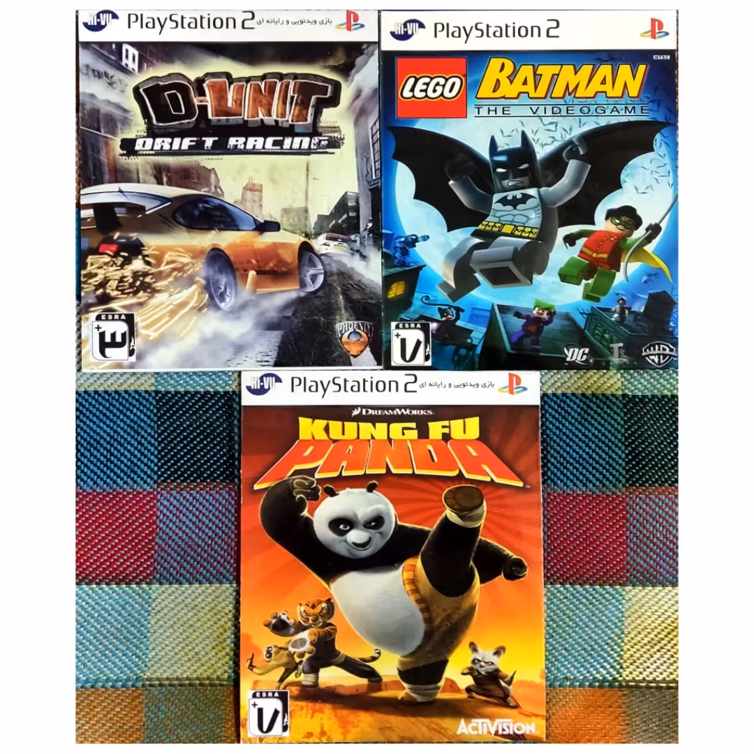 پک 3 بازی ps2 - D unit - batman lego - kung fu panda 