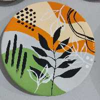 بشقاب سفالی کوره ای (طرح دستی) آویزی به صورت تکی و عمده